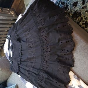 Michael Kors 100% Cotton Tiered Eyelet Summer Skirt